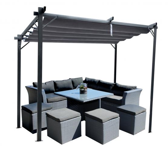 PERGOLA OGRODOWA SZARA 3X4M