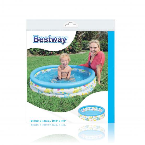 Dmuchany ogrodowy basenik marki  Bestway zagwarantuje doskonałą zabawę podczas długich, gorących dni twoim dzieciom