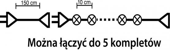 LAMPKI LED 100 L CZERWONY Z DODATKOWYM GNIAZDEM 