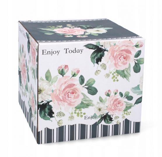 KPL.FILIŻANKA PORCELANOWA 260 ml + CZAJNICZEK 390 ml +  SPODEK 15 cm RÓŻA CLASSIC 