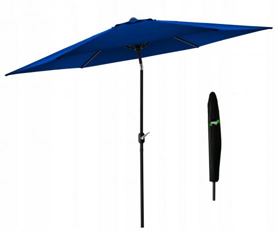 PARASOL OGRODOWY 3 M NIEBIESKI Z POKROWCEM 
