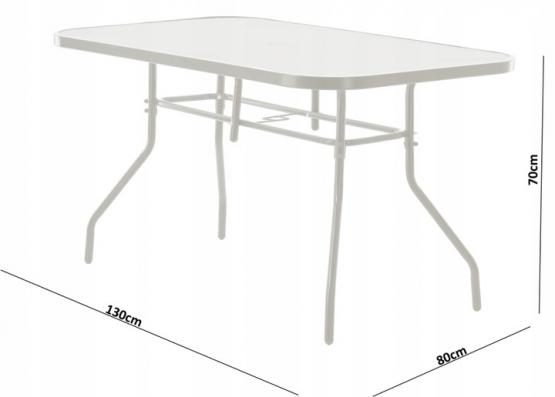 ZESTAW MEBLI OGRODOWYCH Z PARASOLEM - 6 KRZESEŁ + STÓŁ + PARASOL - SZARY