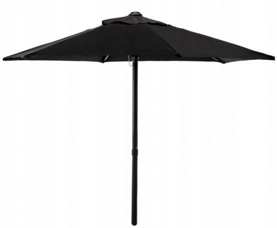 ZESTAW MEBLI OGRODOWYCH Z PARASOLEM - 6 KRZESEŁ + STÓŁ + PARASOL - SZARY