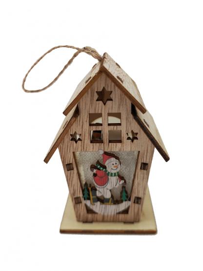 OZDOBA BOŻONARODZENIOWA - LAMPION DOMEK 8 x 5,5 x 11 CM LED MIX WZORÓW 