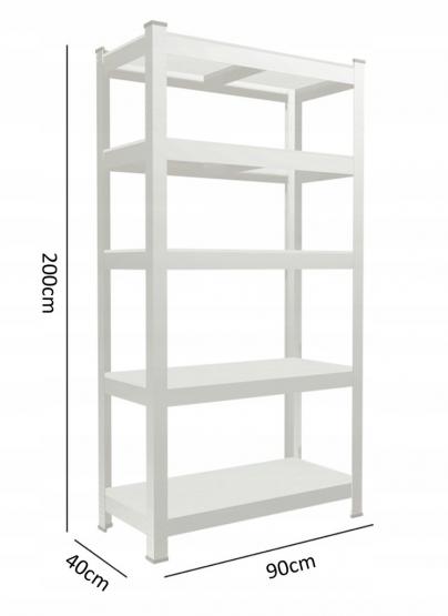 REGAŁ 5-POZIOMOWY 200 X 90 X 40 CM UDŹWIG PÓŁKI: 175 KG