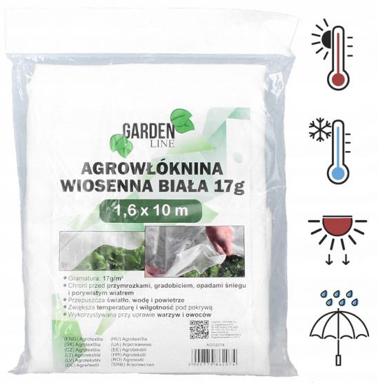 AGROWŁÓKNINA 1.6 x 10 M WIOSENNA BIAŁA 17g 