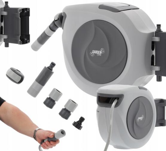 AUTOMATYCZNY ZWIJACZ WĘŻA OGRODOWEGO Z WĘŻEM - 15 M
