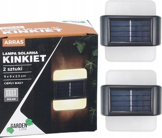 KPL.2 LAMPEK SOLARNYCH - KINKIET 9 x 9 x 2,3 CM ARRAS LED CIEPŁY BIAŁY