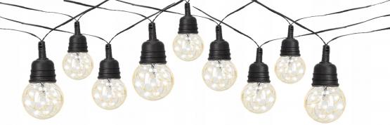 GIRLANDA OGRODOWA 5 V DŁ. 3 + 7  M BUBBLE WIRE 10 LED CIEPŁY BIAŁY Z UCHWYTAMI