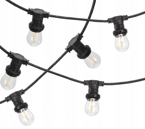 GIRLANDA OGRODOWA 230 V DŁ. 3 + 7  M FILAME 10 LED CIEPŁY BIAŁY