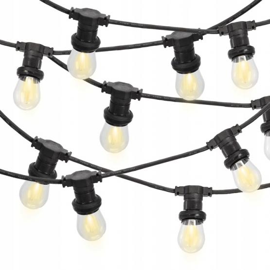 GIRLANDA OGRODOWA 230 V DŁ. 3 + 7  M FILAME 10 LED CIEPŁY BIAŁY