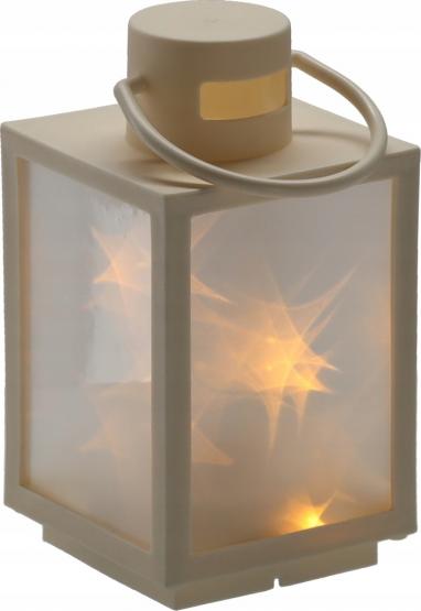 ŚWIĄTECZNY LAMPION 11 x 11 x 20,5 CM Z WKŁADEM LED Z EFEKTEM 3D BIAŁY