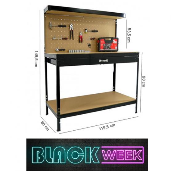 STÓŁ WARSZTATOWY Z SZUFLADĄ 120 x 60 x 150 CM