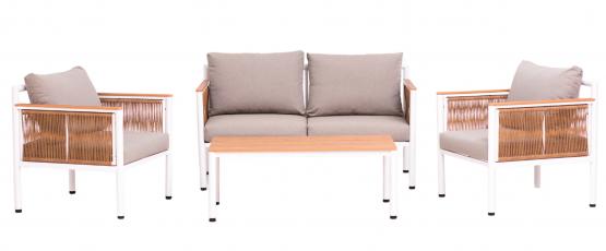 ZESTAW MEBLI OGRODOWYCH ALUMINIOWYCH BELGRAD SOFA FOTELE STOLIK