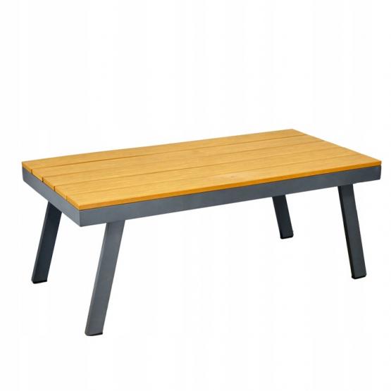 ZESTAW MEBLI OGRODOWYCH LUBLANA ALUMINIOWY SOFA 2 FOTELE STOLIK SZARY