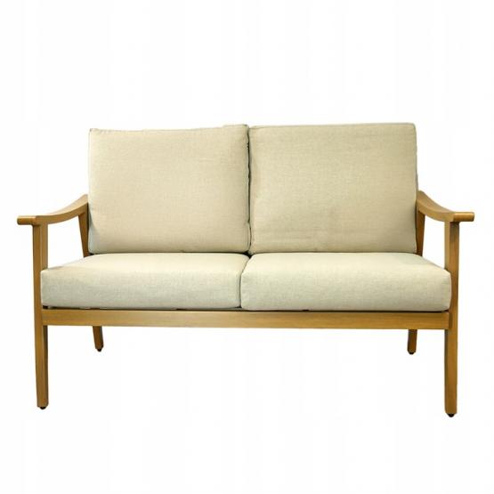 ZESTAW MEBLI OGRODOWYCH TIRANA ALUMINIOWY SOFA 2 FOTELE STOLIK BEŻOWY