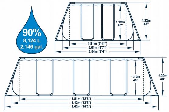 BASEN STELAŻ 4,12m x 2,01m x 1,22m 