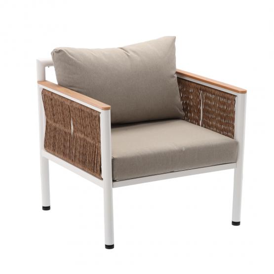 ZESTAW MEBLI OGRODOWYCH ALUMINIOWYCH BELGRAD SOFA FOTELE STOLIK