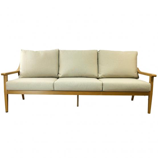 ZESTAW MEBLI OGRODOWYCH NIKOZJA ALUMINIOWY 3 OS SOFA FOTELE STOLIK BEŻOWY