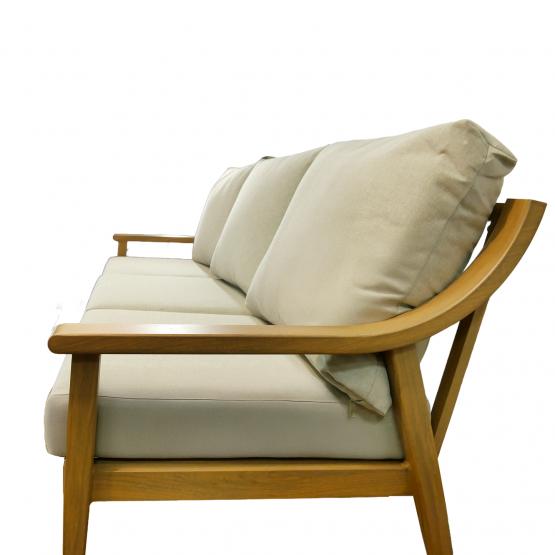 ZESTAW MEBLI OGRODOWYCH NIKOZJA ALUMINIOWY 3 OS SOFA FOTELE STOLIK BEŻOWY