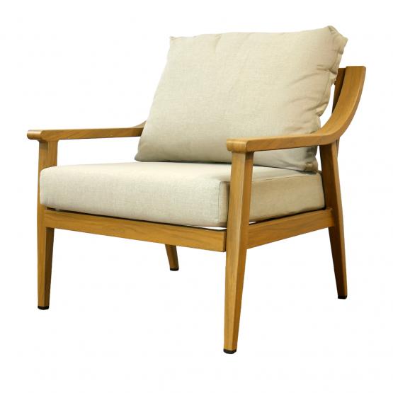 ZESTAW MEBLI OGRODOWYCH NIKOZJA ALUMINIOWY 3 OS SOFA FOTELE STOLIK BEŻOWY