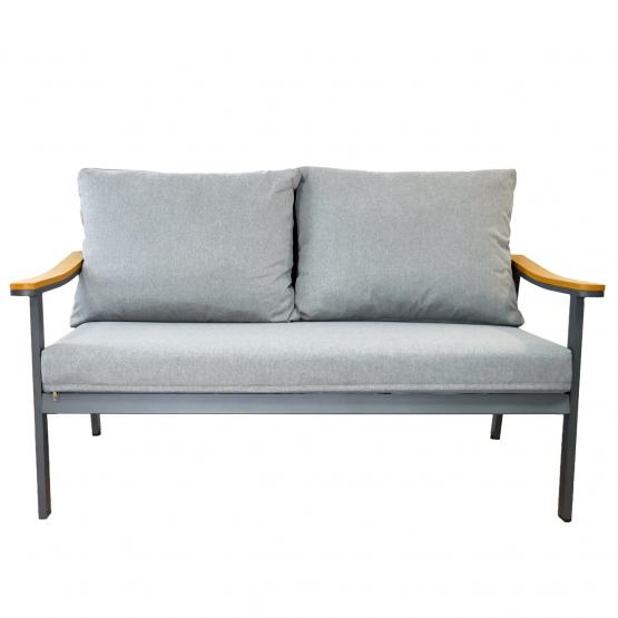 Zestaw Mebli Aluminiowych Lublana Garden Line Szary Aluminiowy - (Sofa + 2 Fotele + Stolik)