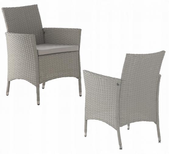 Zestaw Mebli Ogrodowych (8 Foteli + Stół) Kolor Szary Garden Line