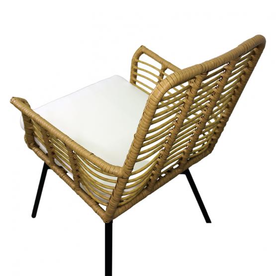 Zestaw Mebli Ogrodowych Garden Line Brązowy z Beżowymi Poduszkami (Stół + 6 Krzeseł)