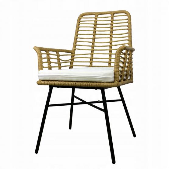 Zestaw Mebli Ogrodowych Garden Line Brązowy z Beżowymi Poduszkami (Stół + 6 Krzeseł)