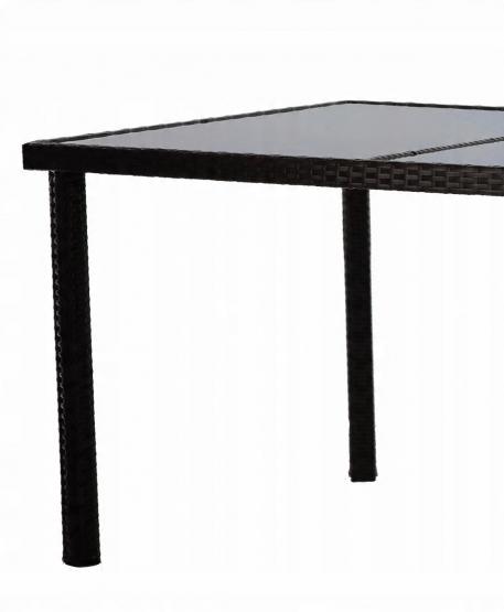Zestaw Mebli Rattanowych Garden Line Brązowy (Stół + 4 Krzesła + Beżowe Poduszki)