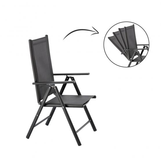 Krzesło Ogrodowe Składane Aluminium Garden Line Szare