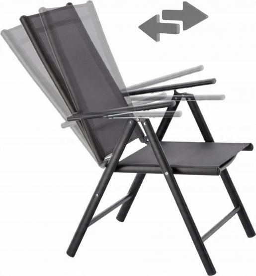 Krzesło Ogrodowe Składane Aluminium Garden Line Szare