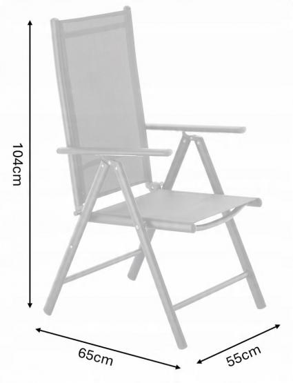 Krzesło Ogrodowe Składane Aluminium Garden Line Szare