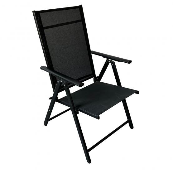 Krzesło Ogrodowe Składane Aluminium Garden Line Czarne