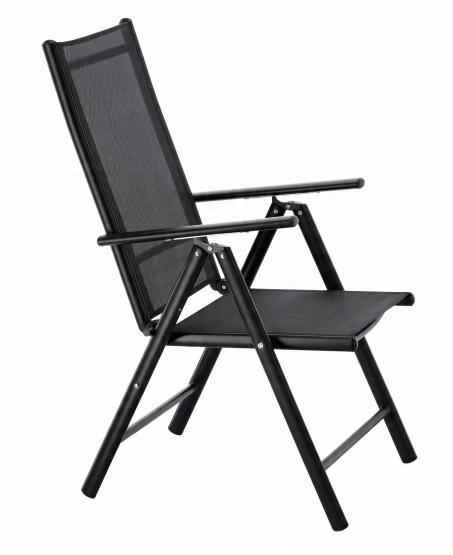 Krzesło Ogrodowe Składane Aluminium Garden Line Czarne