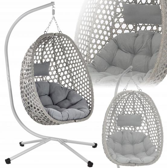 Fotel Wiszący Składany Garden Line Szary