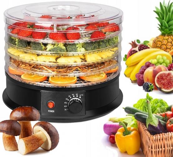 Suszarka Do Żywności 5-Poziomowa 250W FI 32 cm z mechanizmem