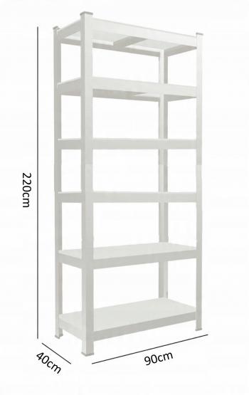 Regał 6-Poziomowy 220 x 90 x 40 cm Udźwig półki: 175 KG