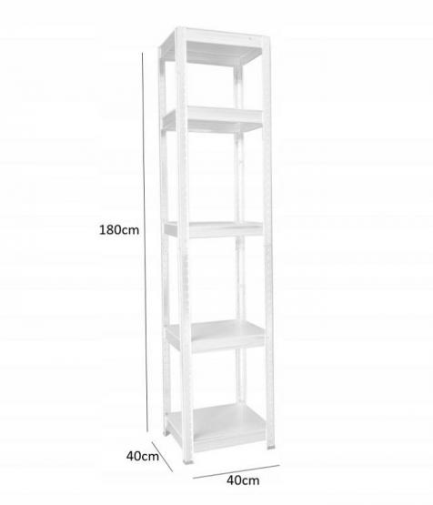 Regał 5-Poziomowy 180 x 40 x 40 cm Udźwig półki: 175 KG 
