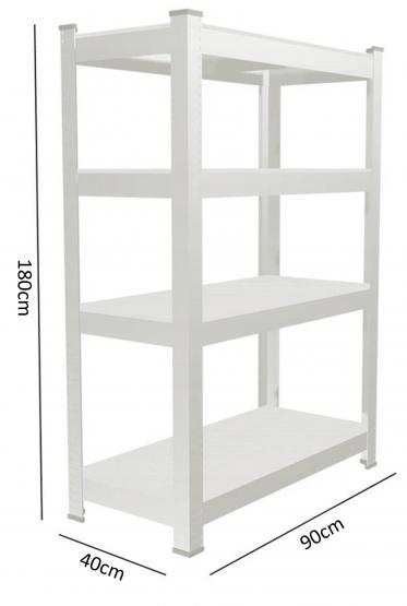 Regał 4-Poziomowy 180 x 90 x 40 cm Udźwig półki: 175 KG 