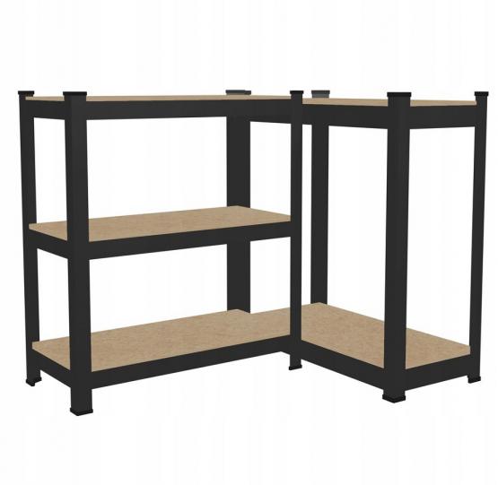 Regał 5-Poziomowy Czarny 180 x 90 x 40 cm Udźwig Półki: 175 KG 