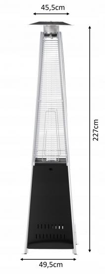 Parasol Gazowy Kwadratowy Malowany Proszkowo 227 cm