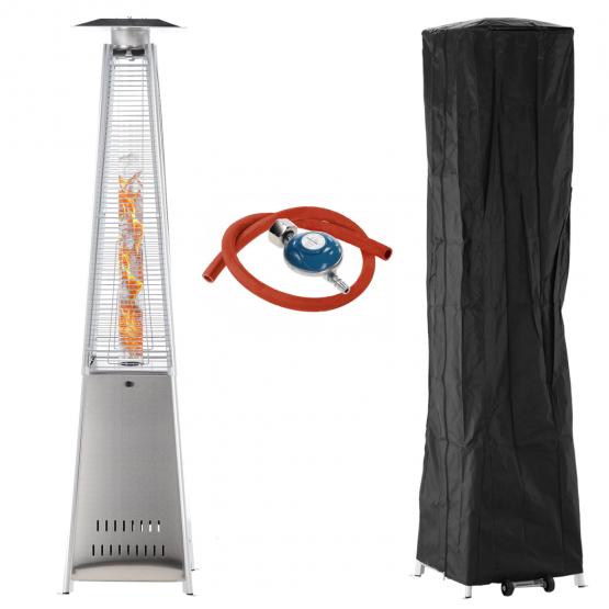Parasol Gazowy Kwadratowy ze Stali Nierdzewnej 227 cm
