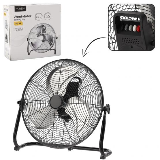 WENTYLATOR PODŁOGOWY CZARNY 70W