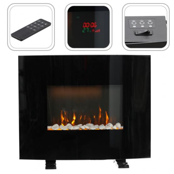 KOMINEK ŚCIENNY / STOJĄCY Z EFEKTEM PŁOMIENIA - 61 x 13,5 x 48 CM - 1000/2000W