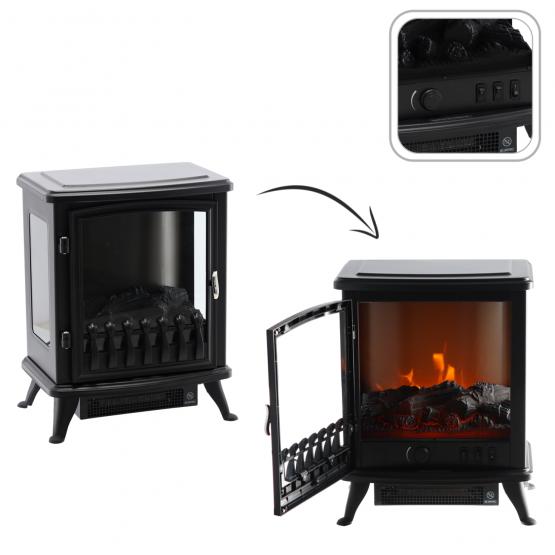 KOMINEK ELEKTRYCZNY - IMITACJA PŁOMIENIA - 41,5 x 28 x 50,8 CM - 900/1800W