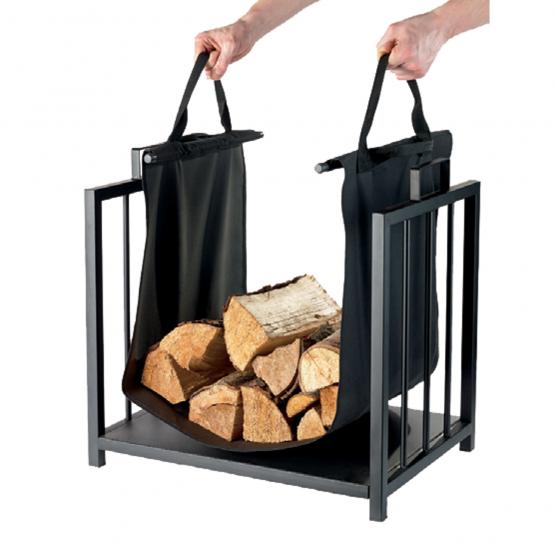 METALOWY STOJAK NA DREWNO Z PRZENOŚNĄ TORBĄ 51X37X50,5CM