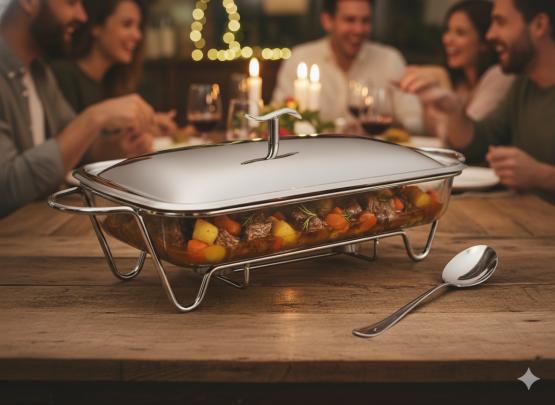 NACZYNIE SZKLANE 3.6 L Z POKRYWKĄ NIERDZEWNĄ Z PODGRZEWACZEM