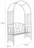 PERGOLA OGRODOWA Z ŁAWKĄ 122 X 58 X 203 CM