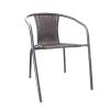 Krzesło ogrodowe technorattan ciemny brąz 53x60x73 cm